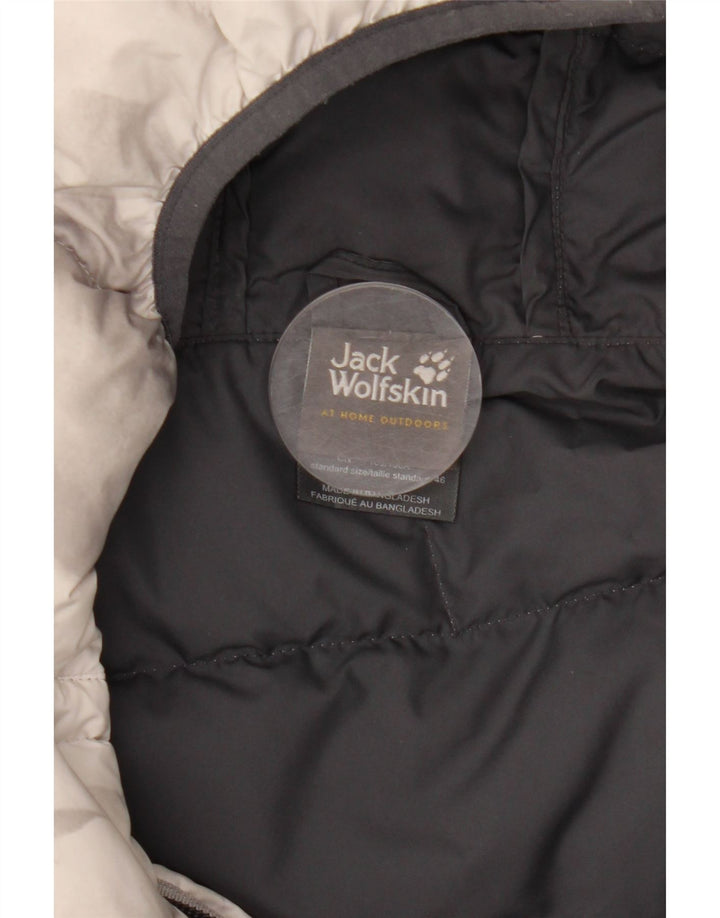 Jack Wolfskin Ženska podstavljena jakna s kapuljačom UK 18 XL Siva Tie Dye poliester