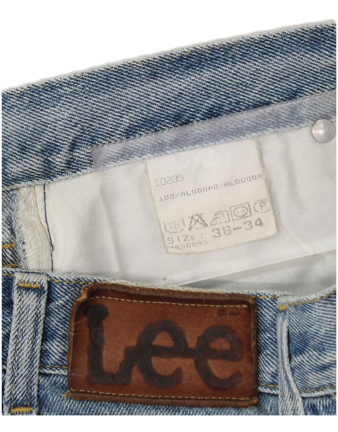 LEE Mens Straight Jeans W38 L30 Blue Cotton
