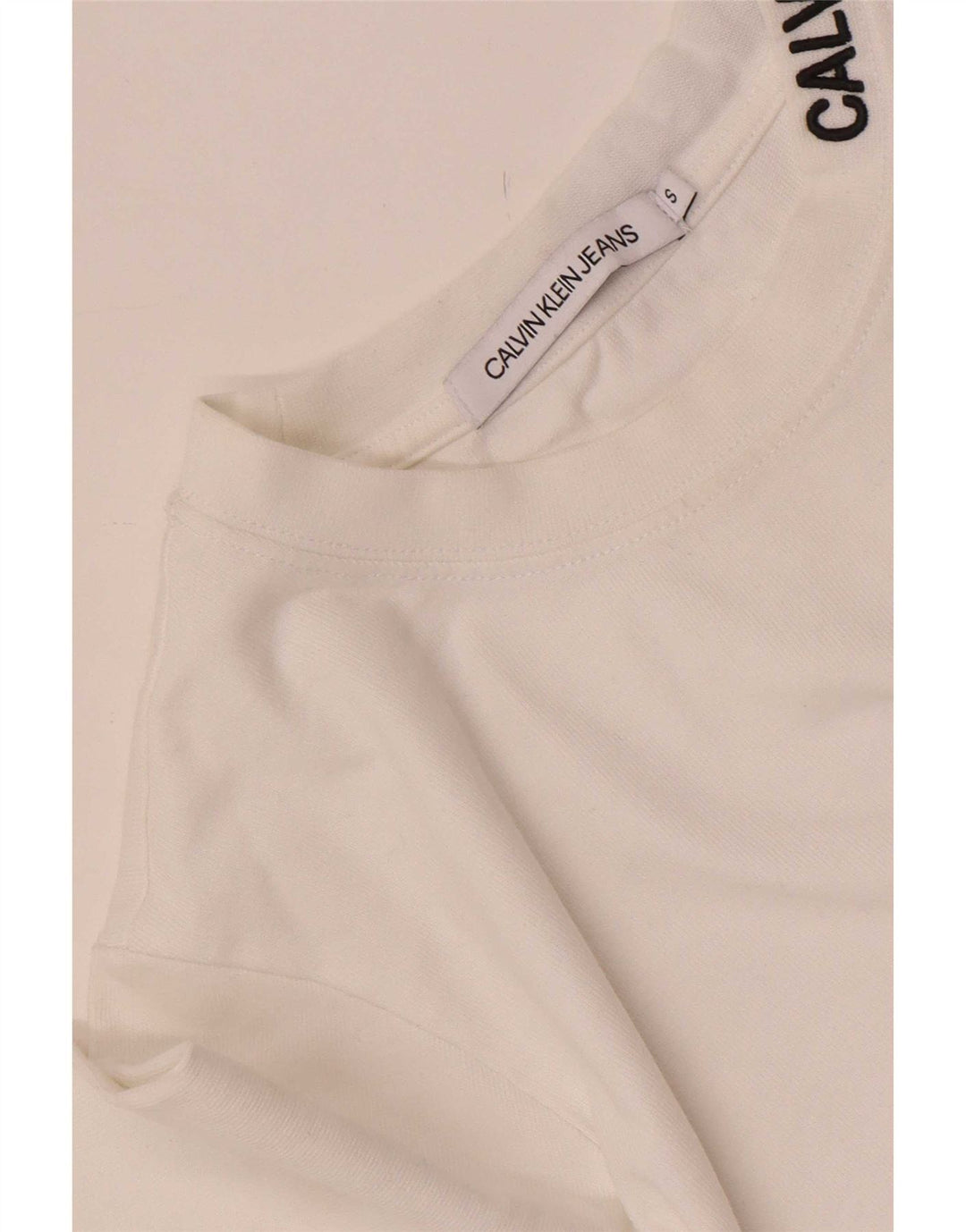 Calvin Klein Jeans Ženska majica dugih rukava UK 10 Mala bijela