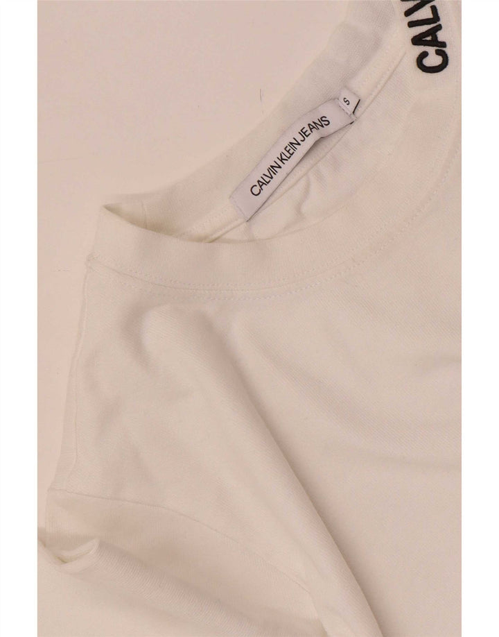 Calvin Klein Jeans Ženska majica dugih rukava UK 10 Mala bijela
