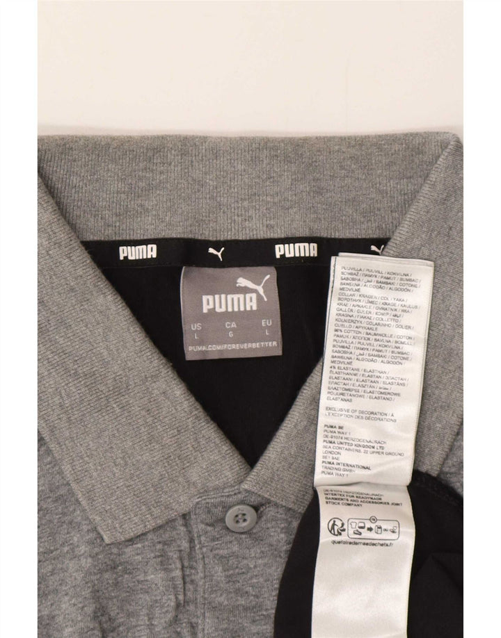 Puma muška polo majica Large Grey Colourblock Pamuk