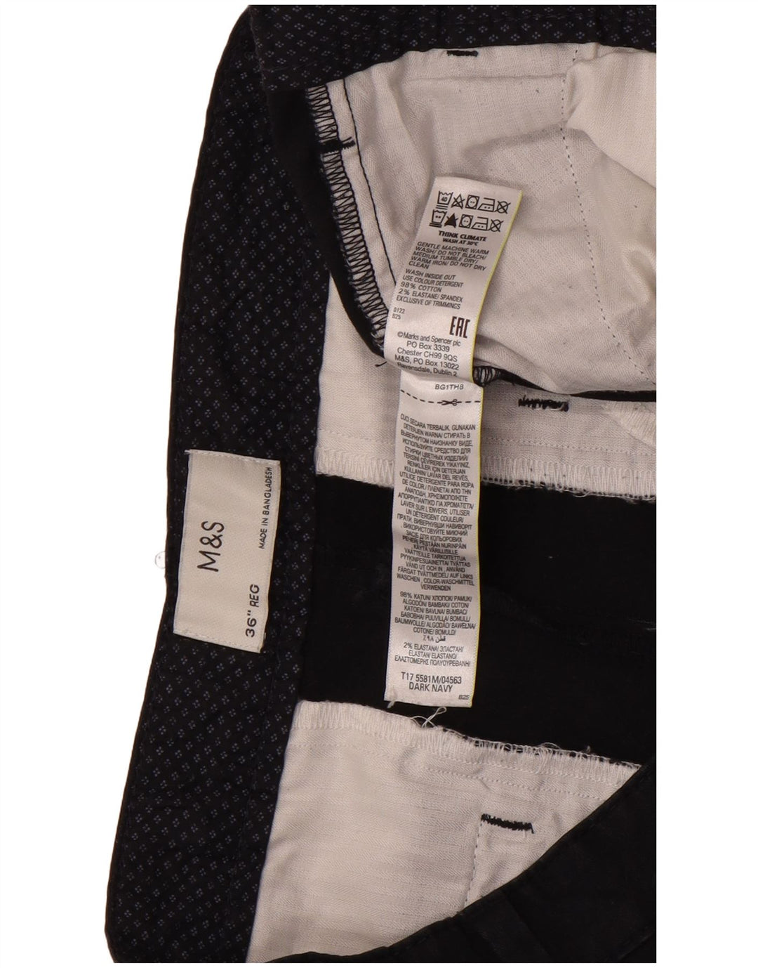 Marks & Spencer muške chino kratke hlače W36 veliki tamnoplavi pamuk