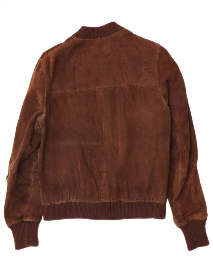 Vintage muška bomber jakna od brušene kože IT 48 srednje smeđa