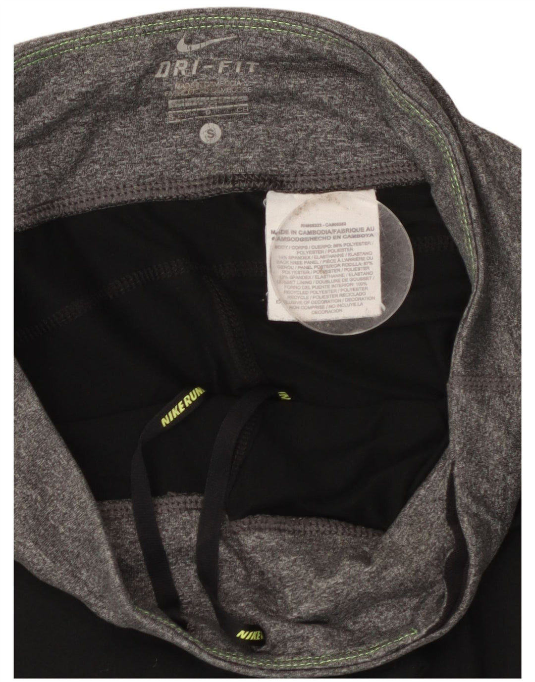 NIKE Ženske Dri Fit Capri Leggings UK 10 Small Black Colourblock