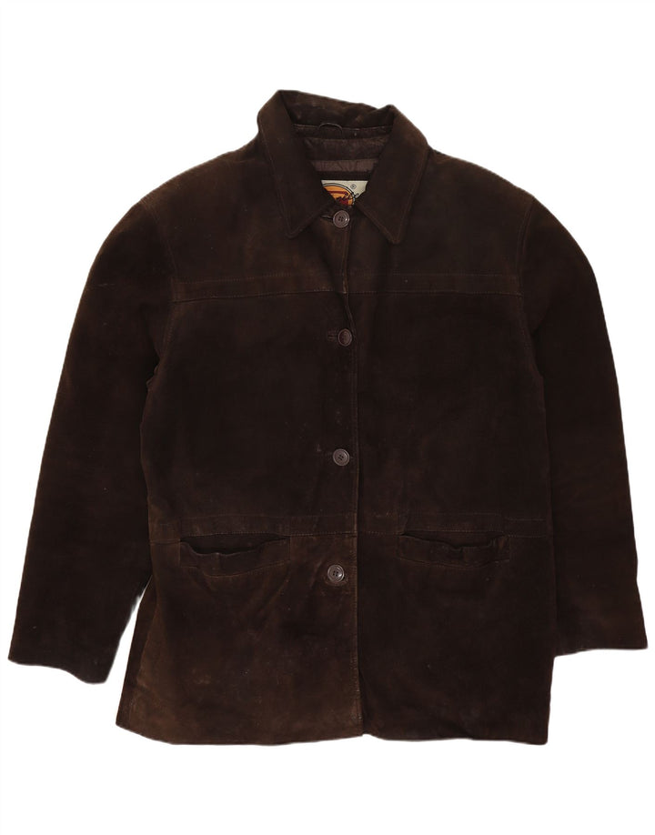 Gapelle ženska prevelika jakna od brušene kože UK 10 mala smeđa koža