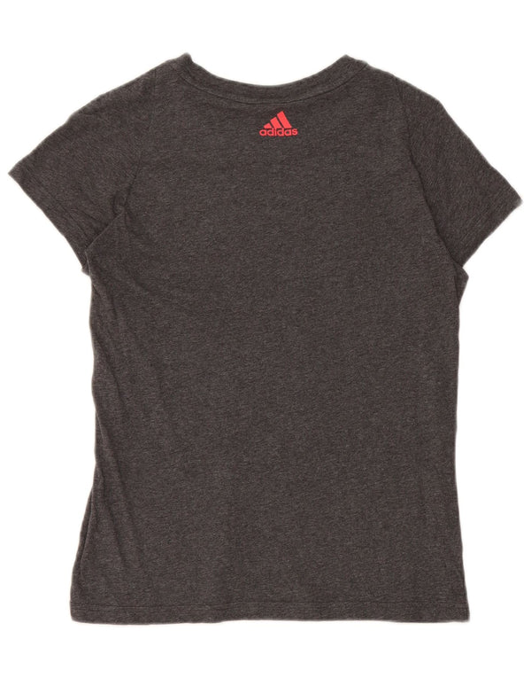 Adidas ženska majica kratkih rukava s grafičkim motivima UK 12/14 srednje sivi pamuk