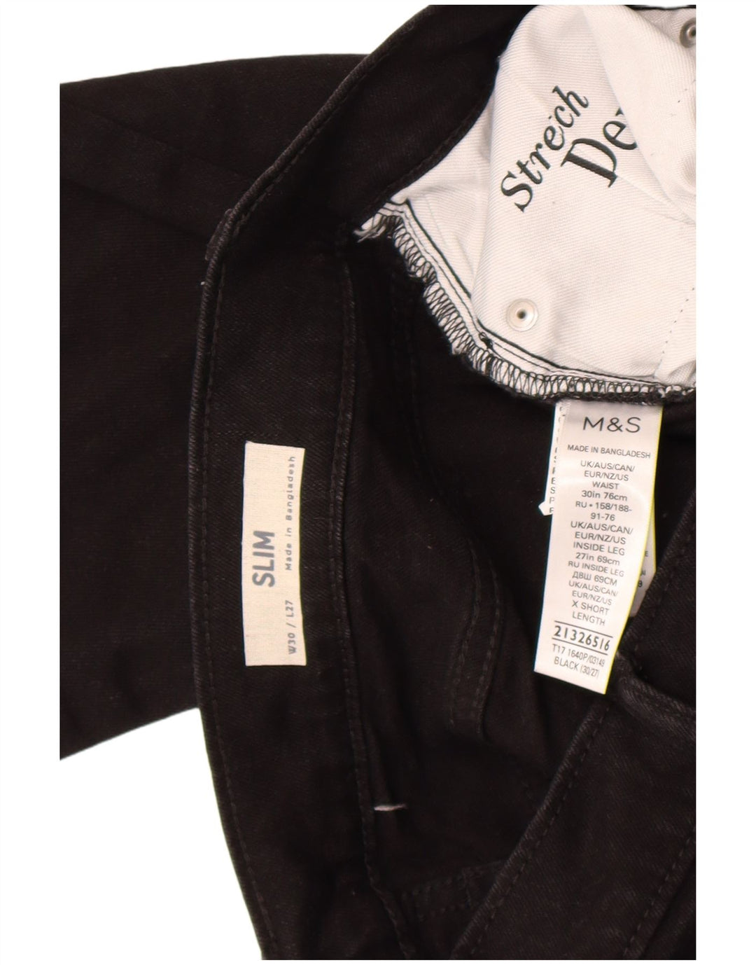 Marks & Spencer muške uske traperice W30 L27 crni pamuk