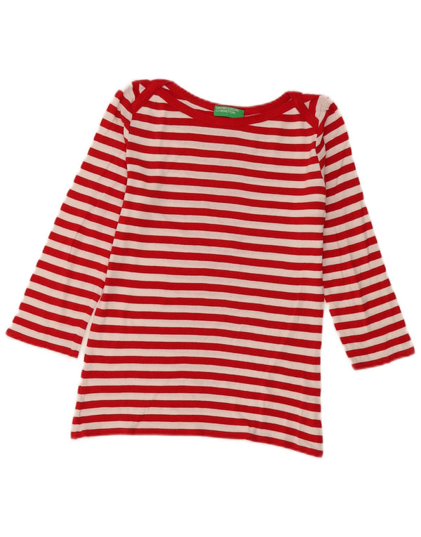 Benetton ženski gornji dio s 3/4 rukavima UK 6 XS od crvenog prugastog pamuka