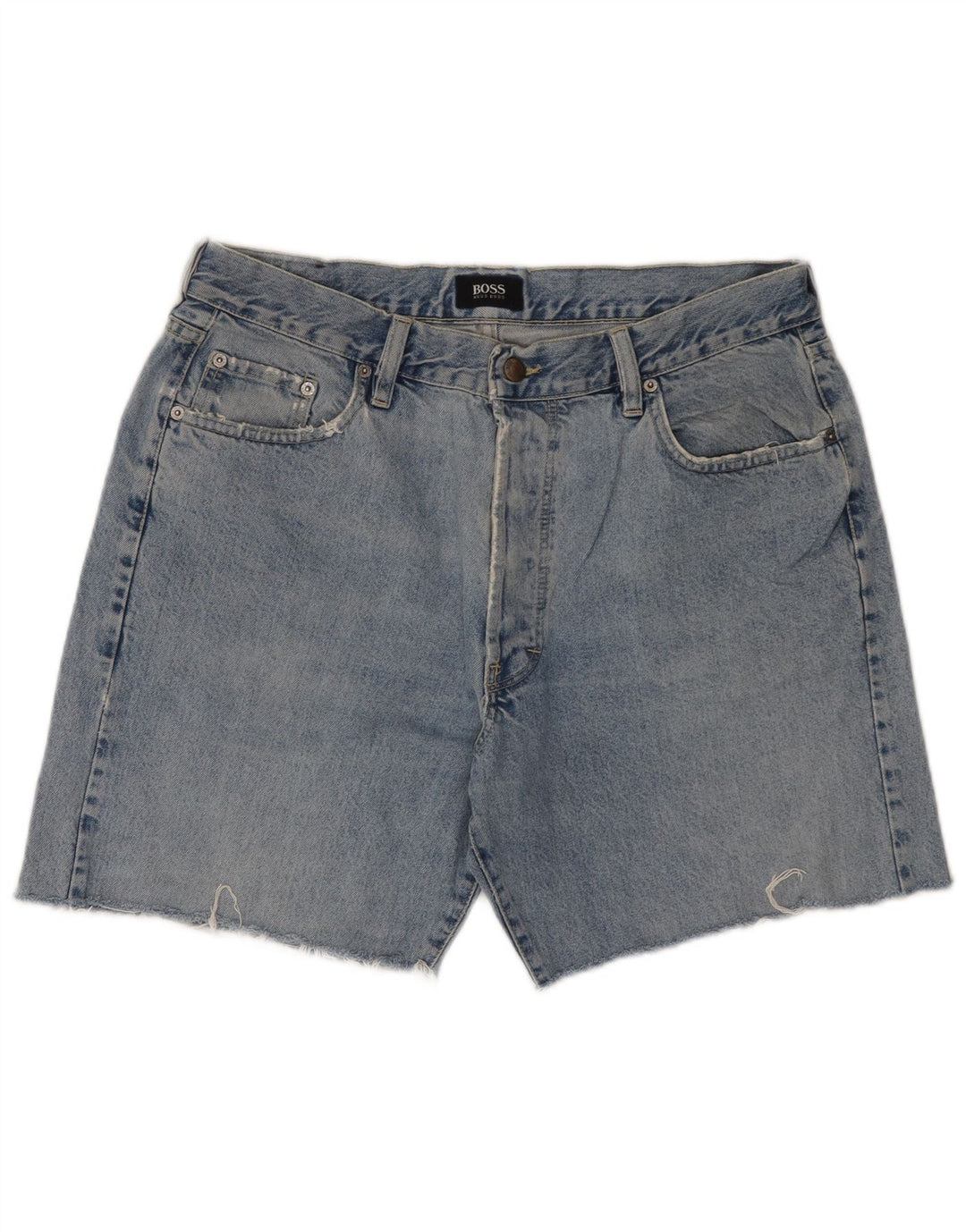 HUGO BOSS Muške traper kratke hlače Yukon W36 veliki plavi pamuk