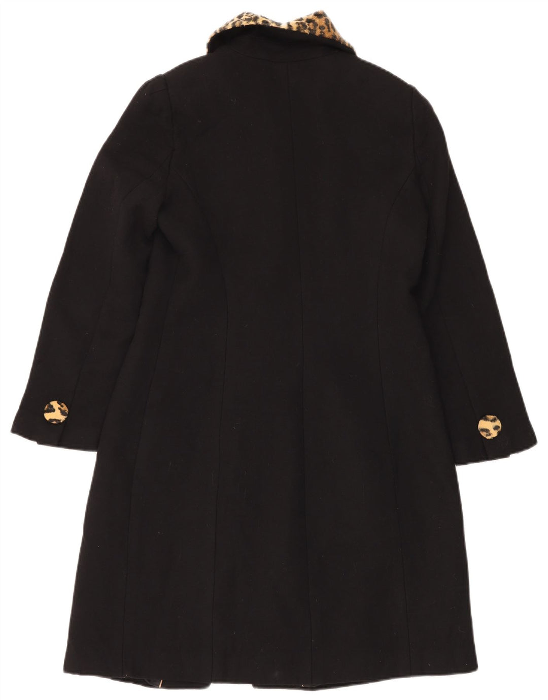 Luisa Spagnoli ženski kaput IT 44 Srednje crna djevičanska vuna životinjskog uzorka