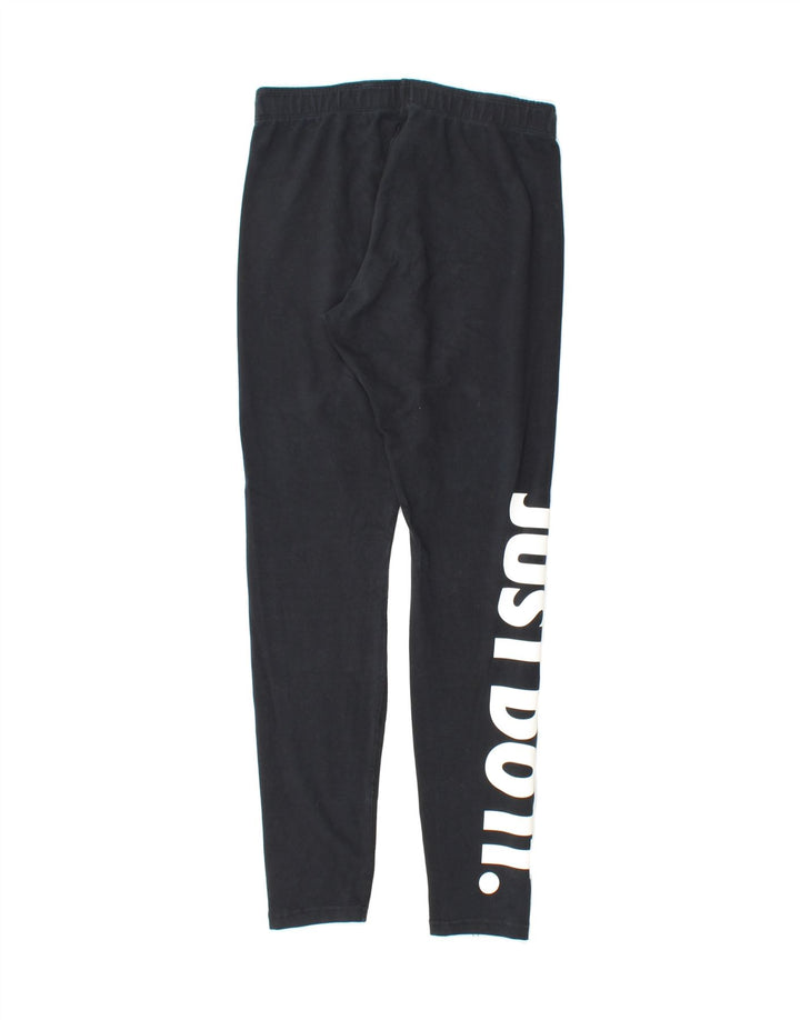 NIKE Womens Graphic Leggings UK 12 Medium  Black Cotton Vintage Nike and Second-Hand Nike from Messina Hembry 
