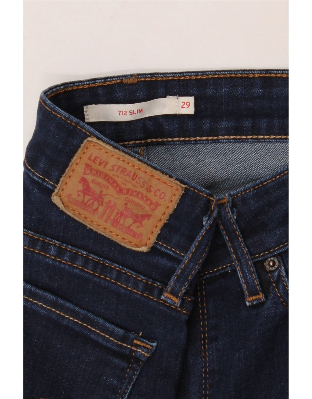 LEVI'S Ženske 712 uske traperice W29 L31 tamnoplavi pamuk