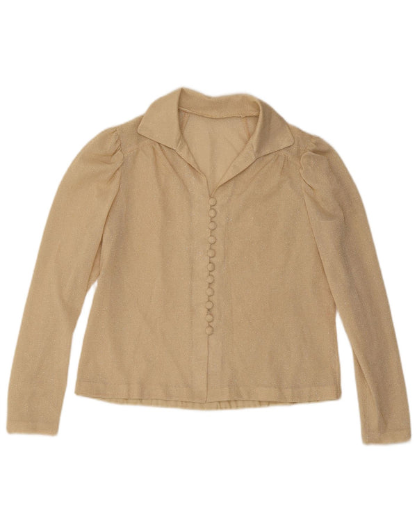 Vintage ženska košulja bluza UK 14 srednje bež