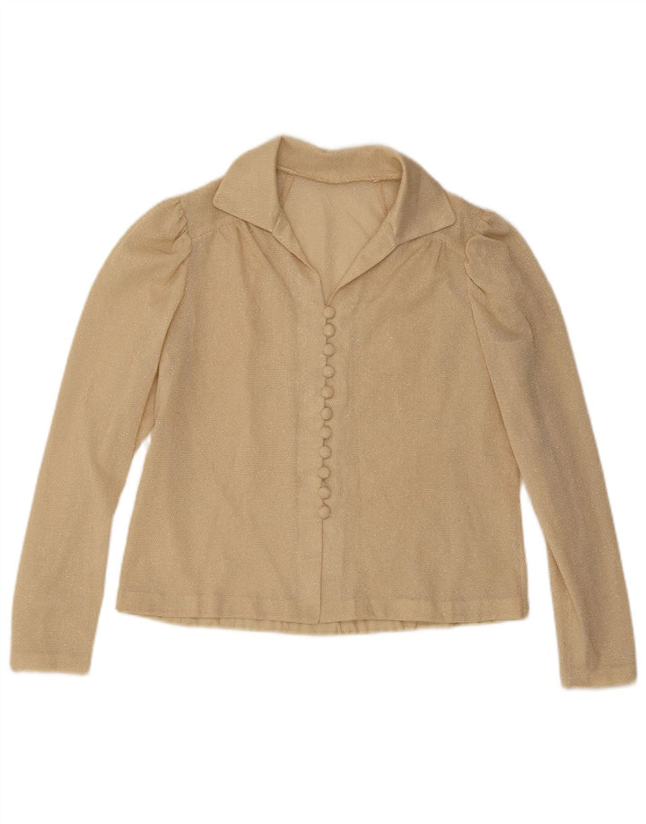 Vintage ženska košulja bluza UK 14 srednje bež