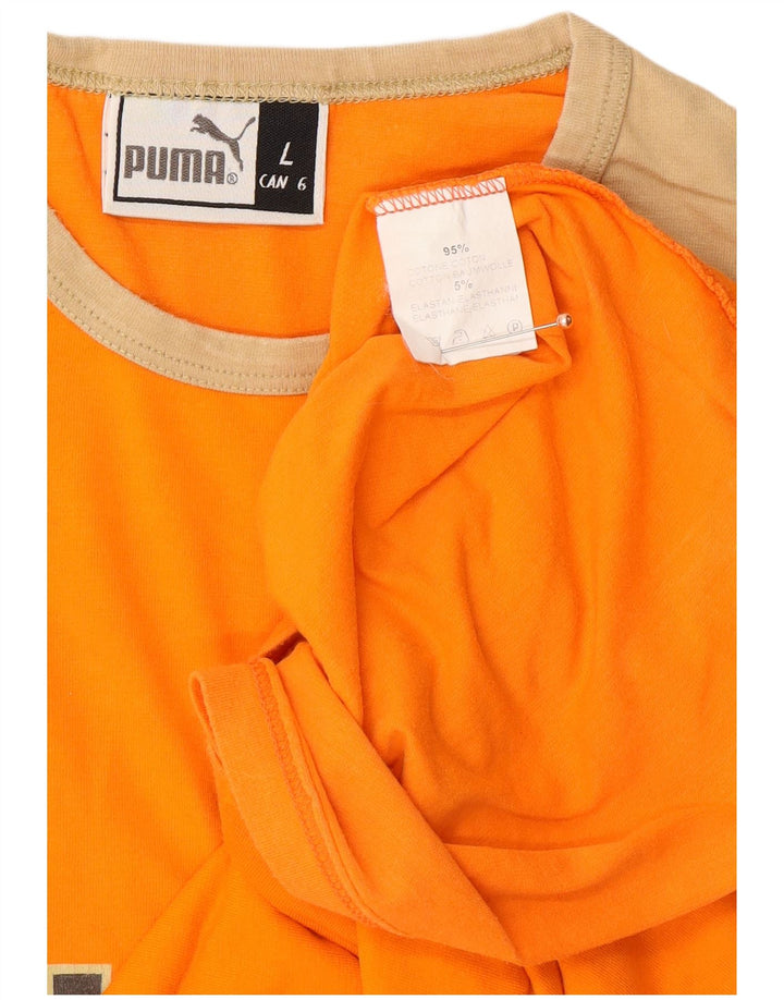 PUMA muška majica dugih rukava s grafičkim motivima, veliki narančasti pamuk