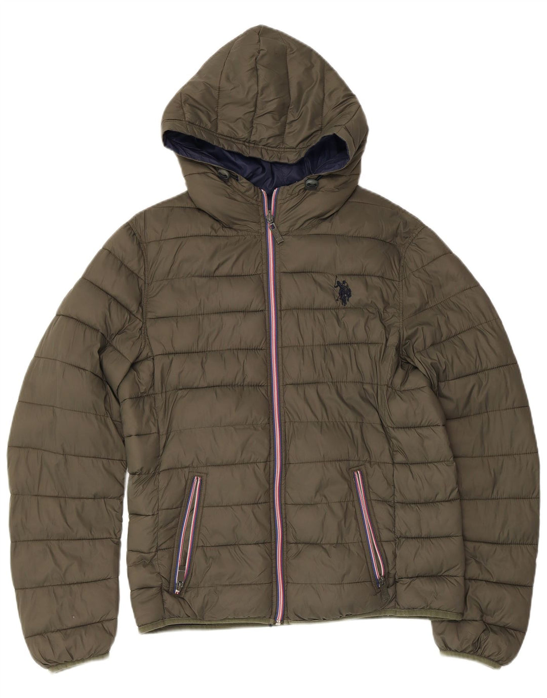 U.S. Polo Assn. Muška reverzibilna podstavljena jakna s kapuljačom UK 38 srednje boje kaki