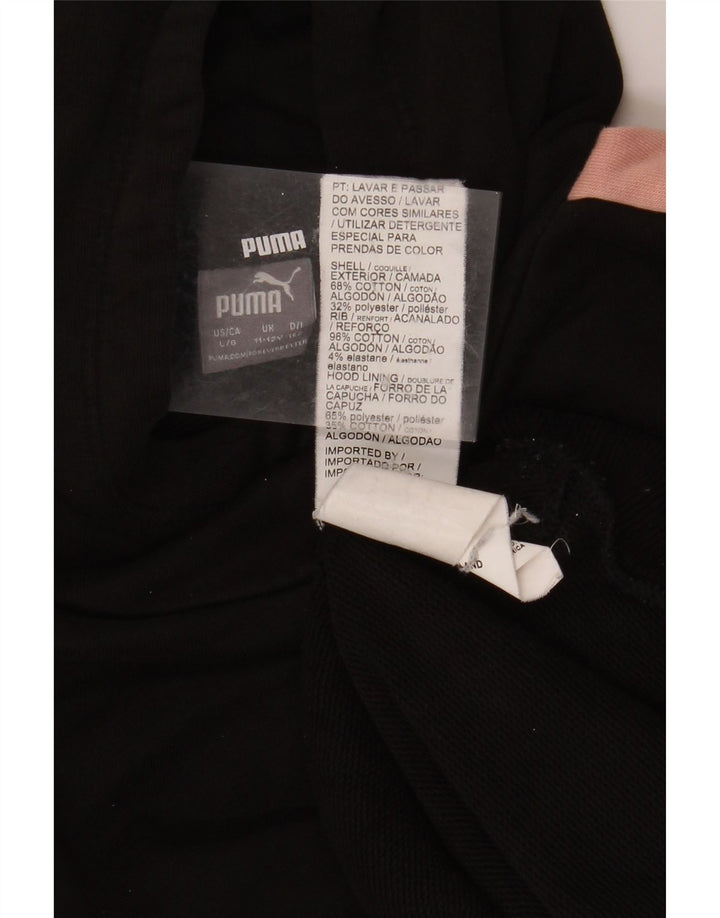 PUMA majica s kapuljačom za djevojčice 11-12 godina, crni pamuk u boji
