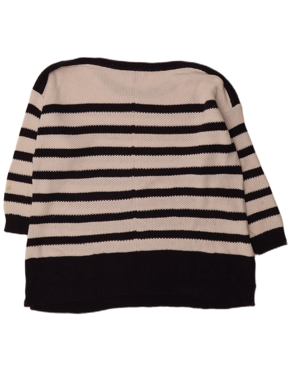 Laura Ashley Ženski džemper s 3/4 rukavima s lađastim izrezom UK 18 XL bijeli