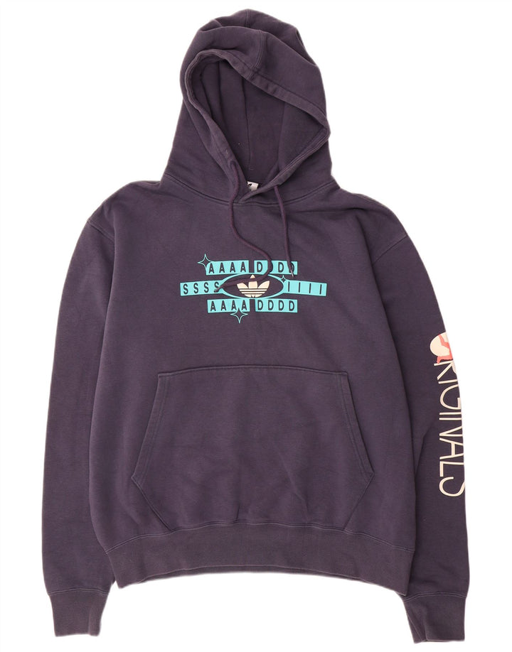 ADIDAS muška majica s kapuljačom s kapuljačom, veliki tamnoplavi pamuk