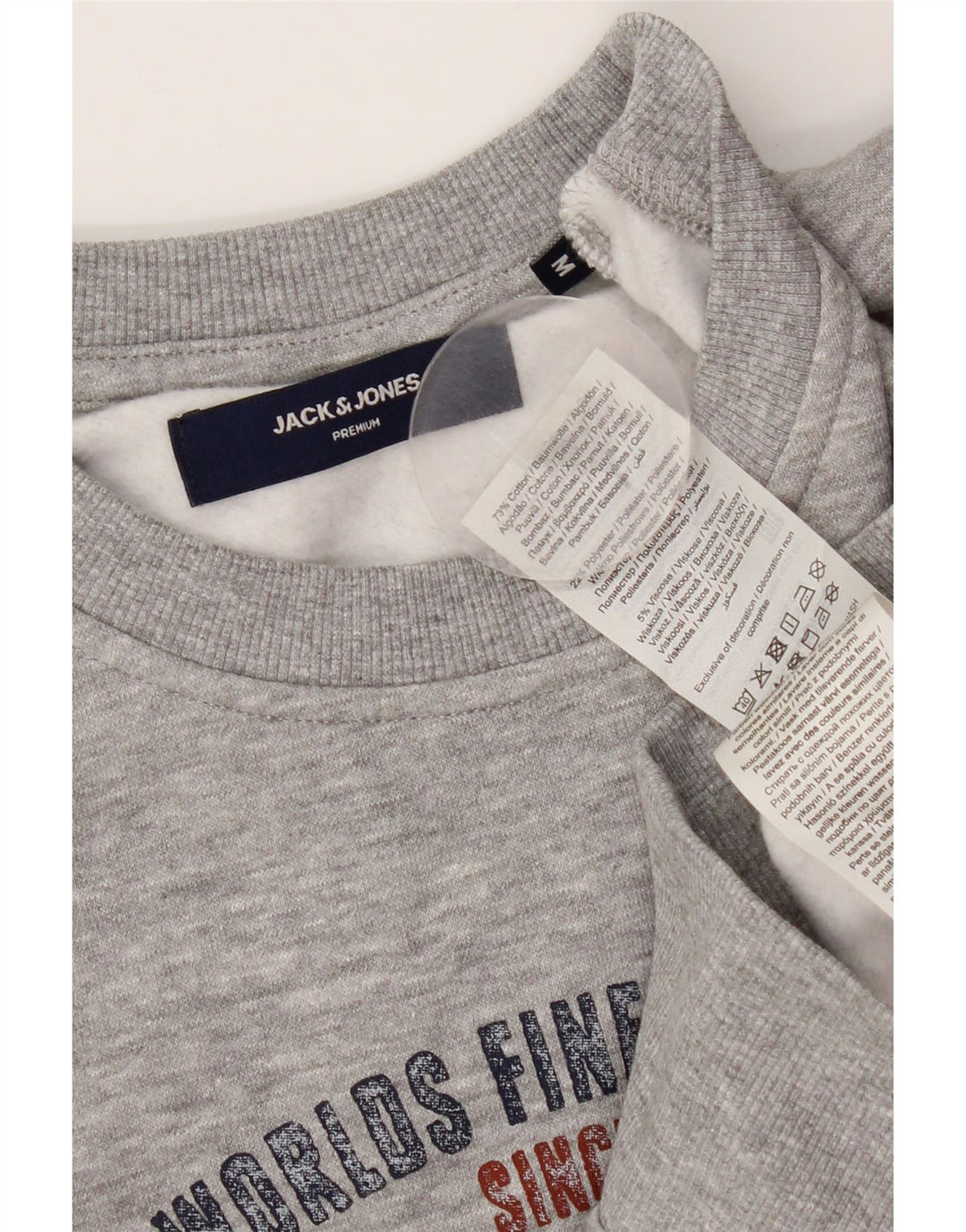 JACK & JONES Muška trenirka s motivima, srednje sivi pamuk s flekama