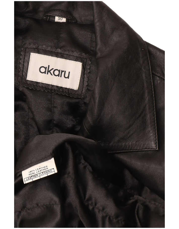 Muški kožni kaput EU 50 veliki crni kožni