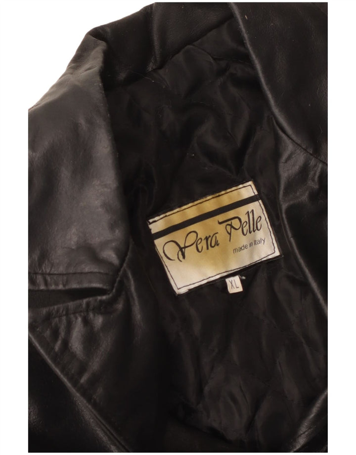 Vintage ženski kožni kaput UK 18 XL crna koža