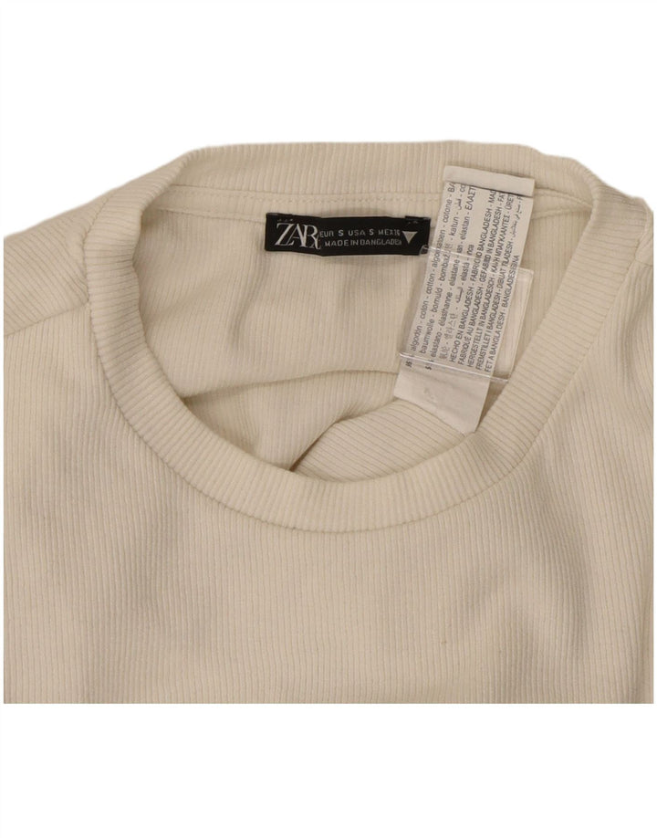 ZARA ženski bodi dugih rukava UK 8 Mali bijeli pamuk