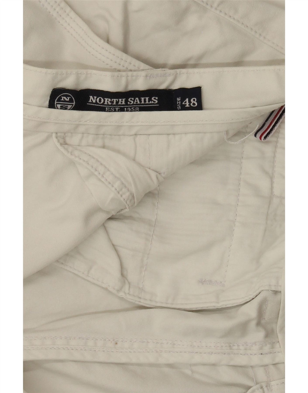 NORTH SAILS Mens Straight Cargo Trousers IT 48 Medium W30 L28 White Cotton