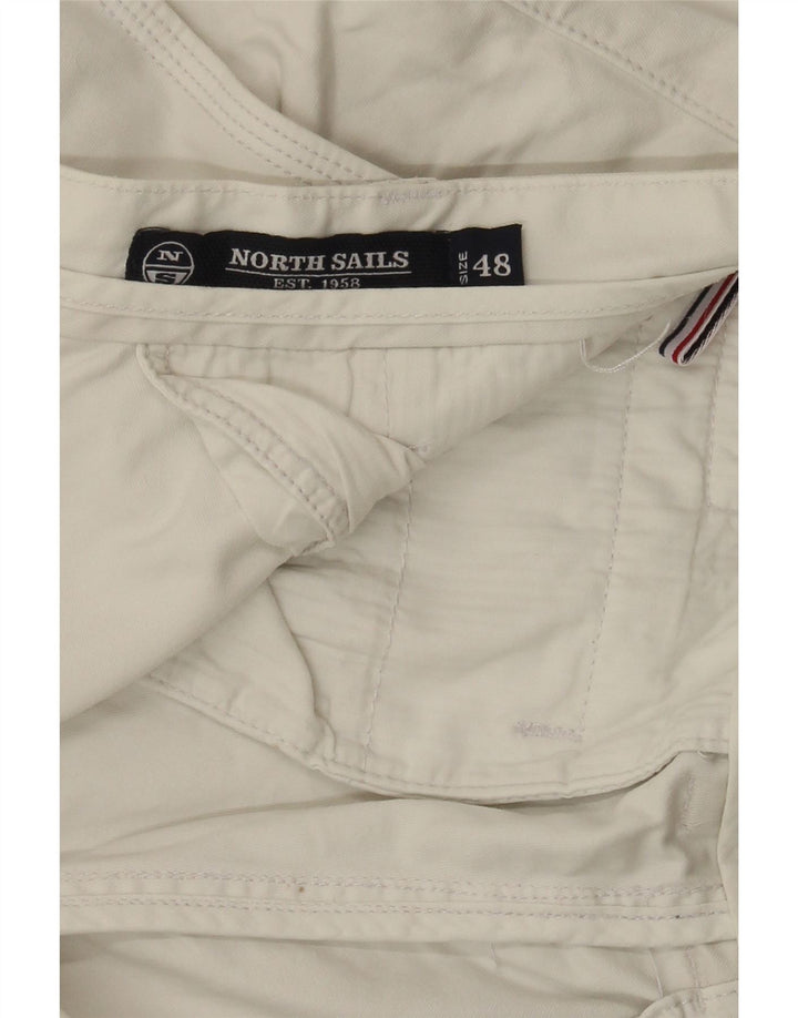 NORTH SAILS Mens Straight Cargo Trousers IT 48 Medium W30 L28 White Cotton