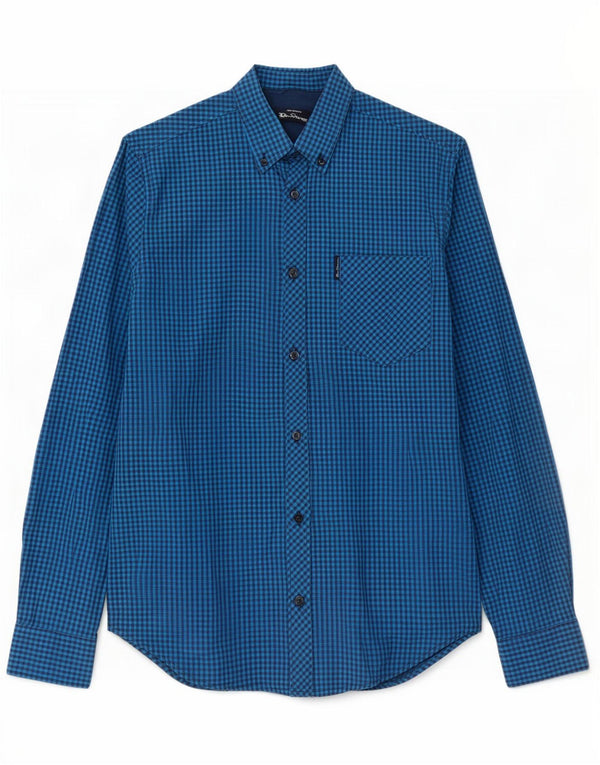 Ben Sherman muška košulja Mala plava gingham pamuk