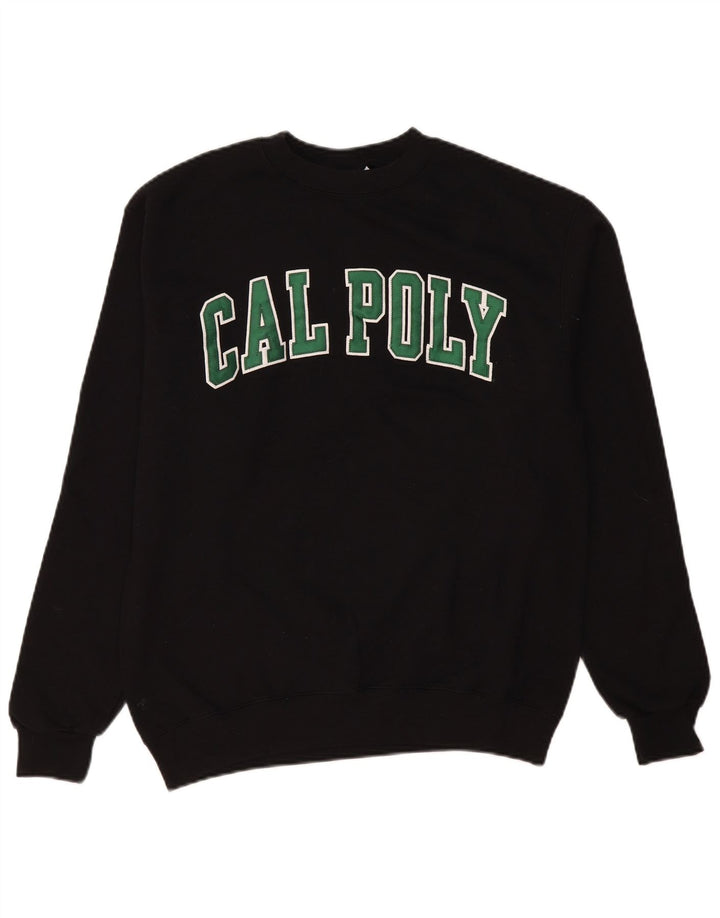 CHAMPION Mens Cal Poly Graphic Sweatshirt Jumper Medium Black Cotton