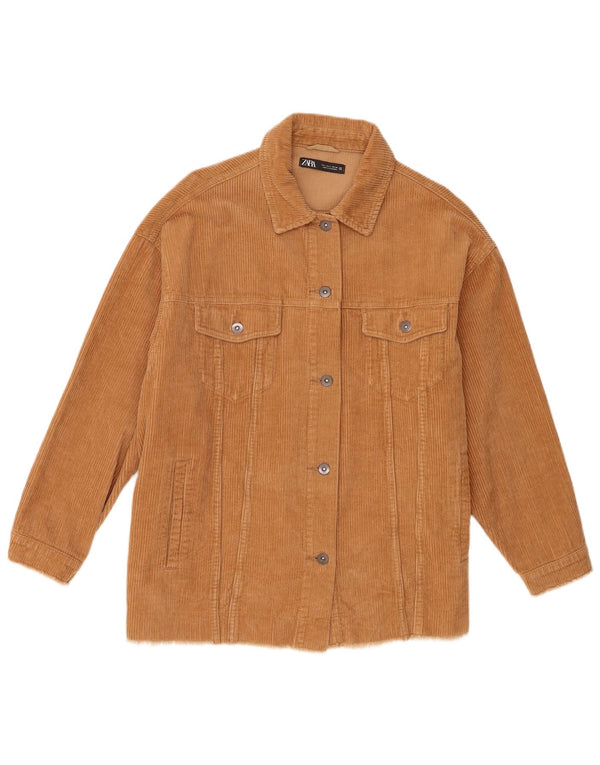 Zara ženska prevelika jakna od samta UK 16 Large Beige Cotton
