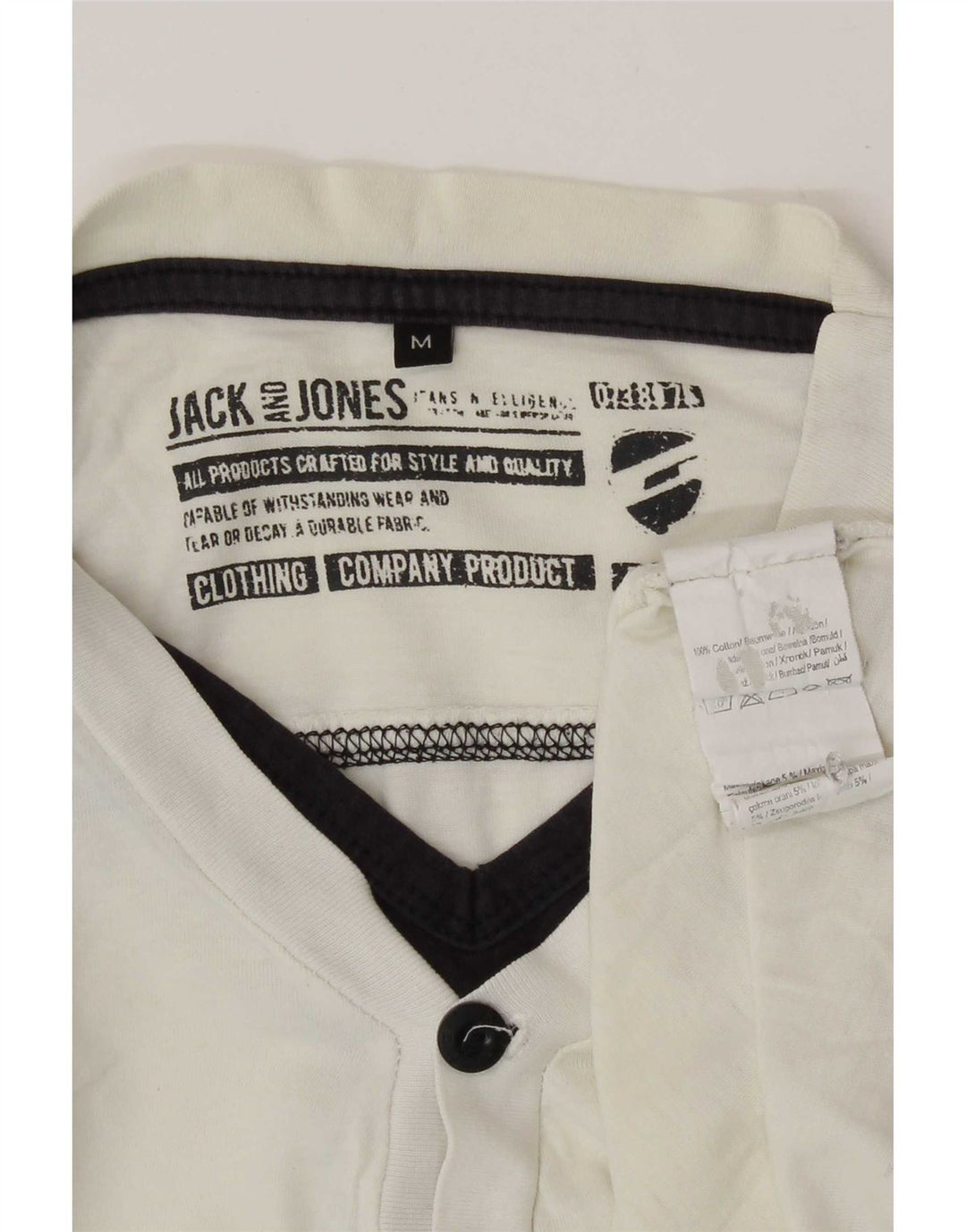 Jack & Jones muška majica dugih rukava s grafikama, srednji bijeli pamuk