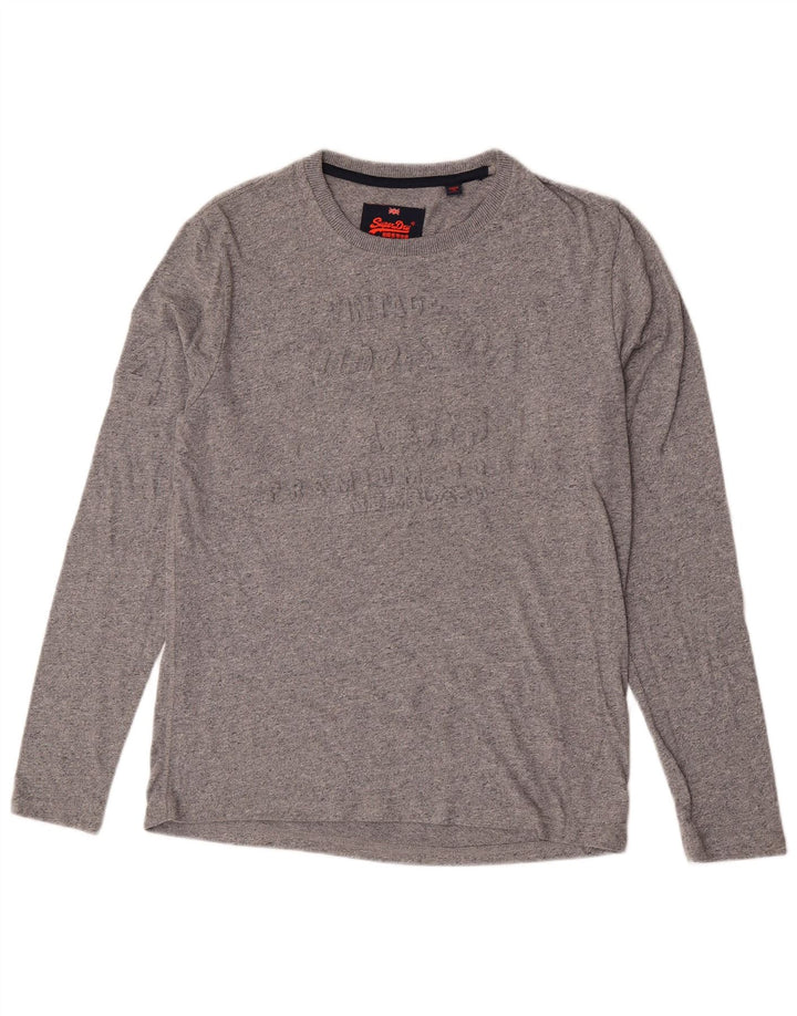 Superdry muška majica dugih rukava s grafikama, veliki sivi pamuk