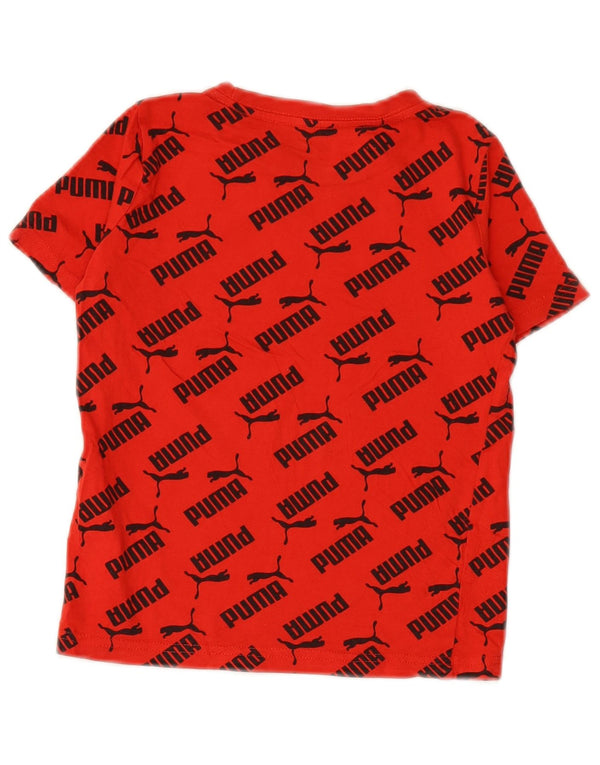 PUMA Boys Graphic T-Shirt Top 5-6 Years Red Pamuk