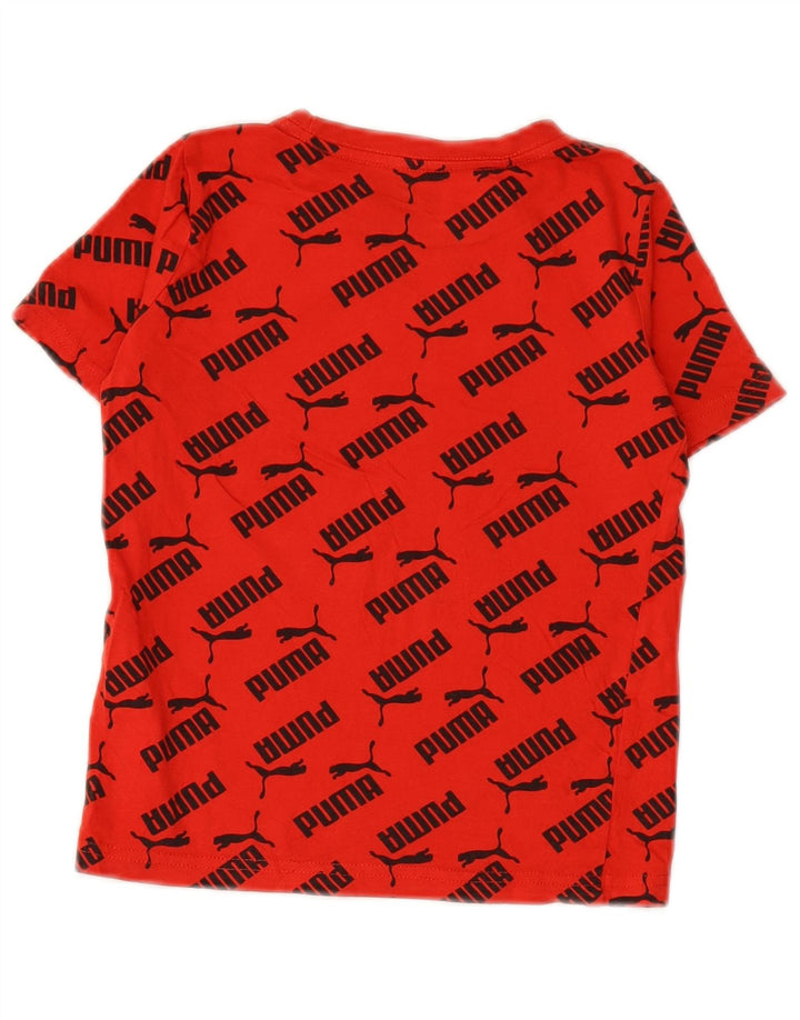 PUMA Boys Graphic T-Shirt Top 5-6 Years Red Pamuk