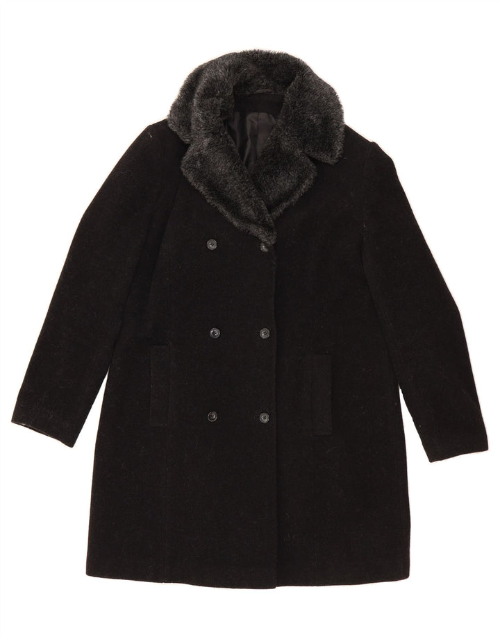 ST. BERNARD Womens Double Breasted Coat UK 14 Large Grey Wool Vintage St. Bernard and Second-Hand St. Bernard from Messina Hembry 