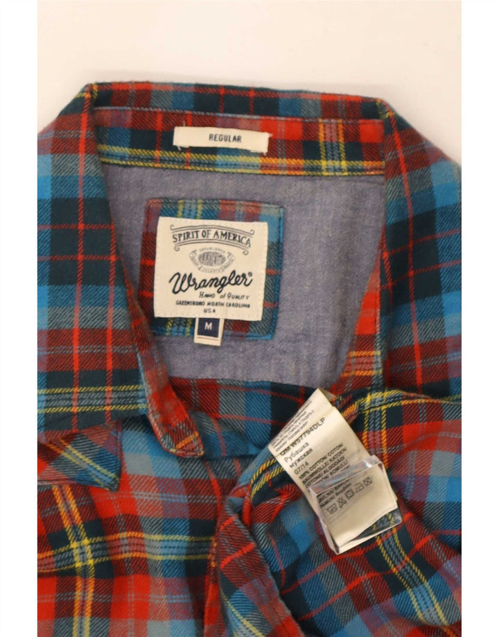 Wrangler muška flanelska košulja standardnog kroja srednje crvene karirane pamučne boje
