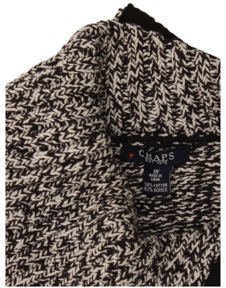 Chaps ženski pulover s rol izrezom UK 18 XL crni flekasti pamuk