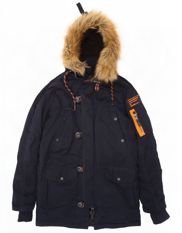 Superdry Mens The windparka jakna parka s kapuljačom UK 36 mala tamnoplava