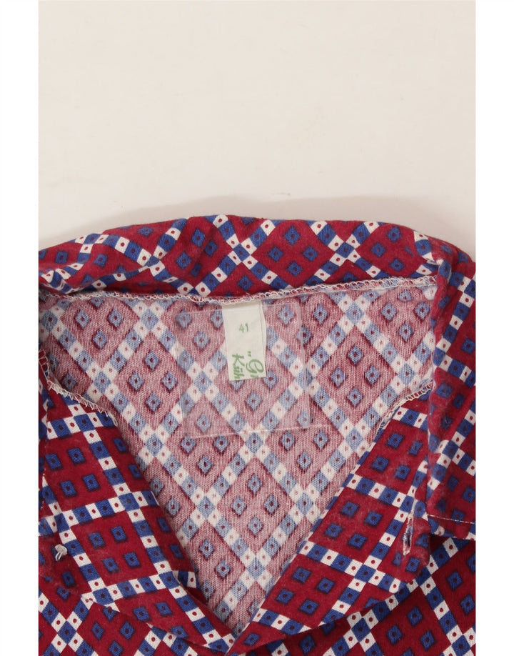 VINTAGE Mens Shirt Size 41 Large Red Argyle/Diamond Vintage Vintage and Second-Hand Vintage from Messina Hembry 