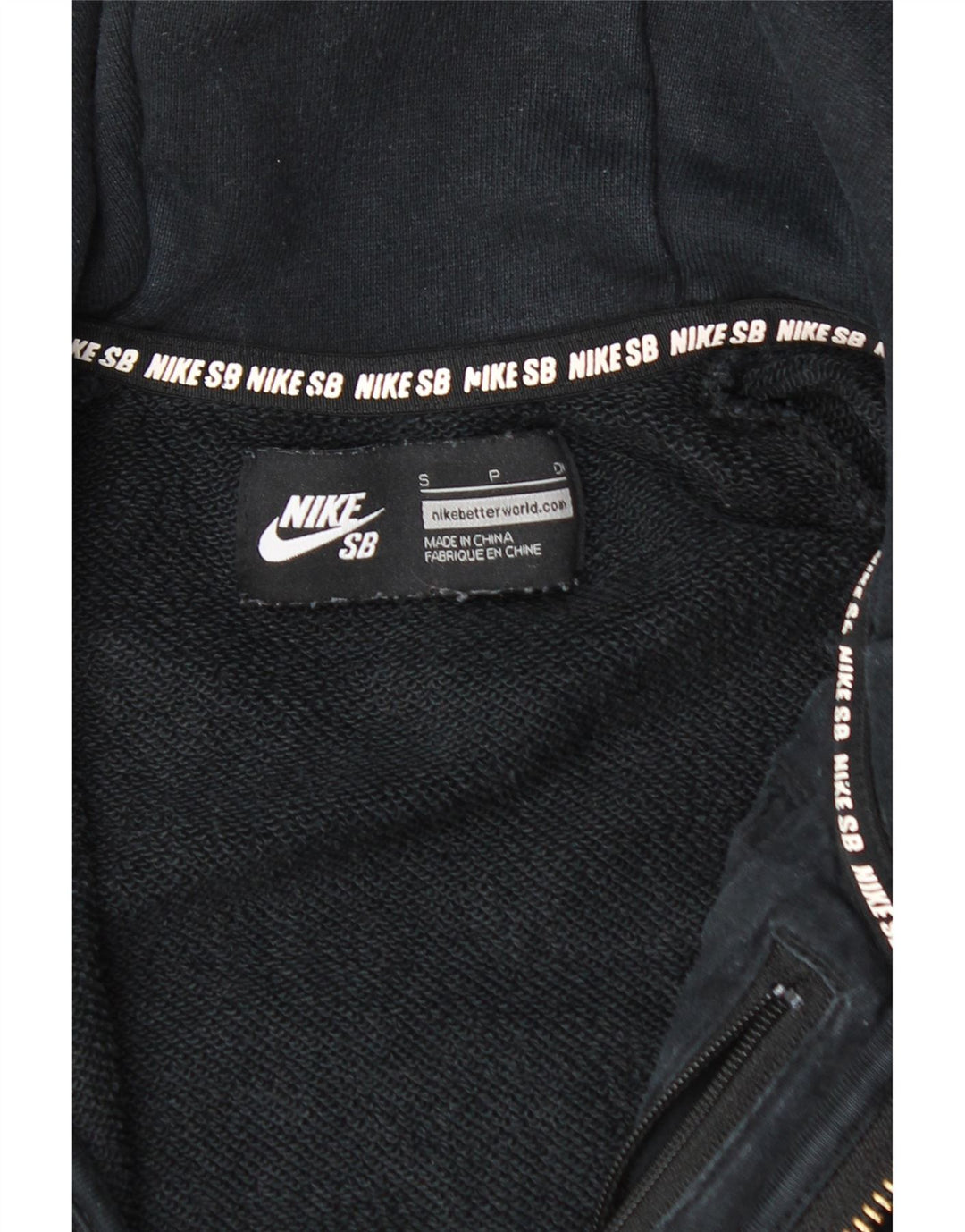 NIKE Muški pulover s kapuljačom na patentni zatvarač Mali crni pamuk