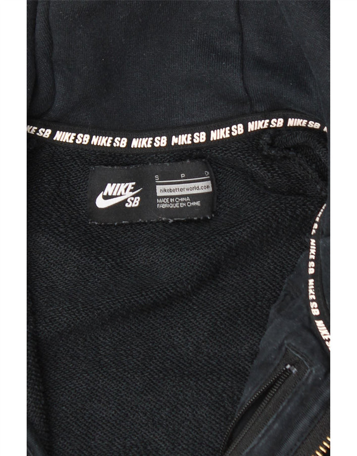 NIKE Muški pulover s kapuljačom na patentni zatvarač Mali crni pamuk