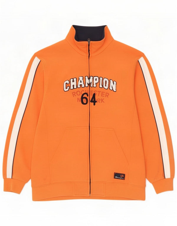 Champion Boys Tracksuit Top Jacket 13-14 Years XL Orange Colourblock