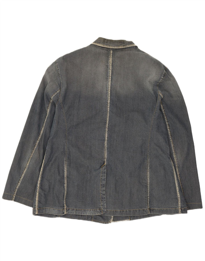 PERTE BY KRIZIA Ženska traper jakna s 3 gumba UK 14 Velika plava