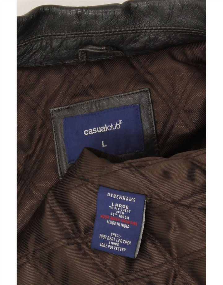 Debenhams muška kožna jakna UK 40 velika crna koža