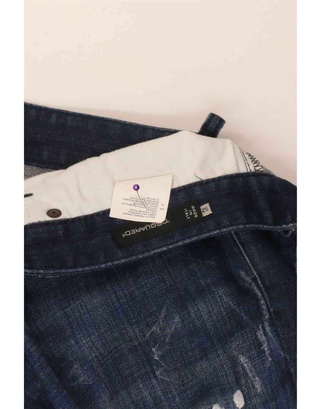 Dsquared2 Ženske otrcane uske traperice IT 52 2XL W36 L29 Plavi pamuk