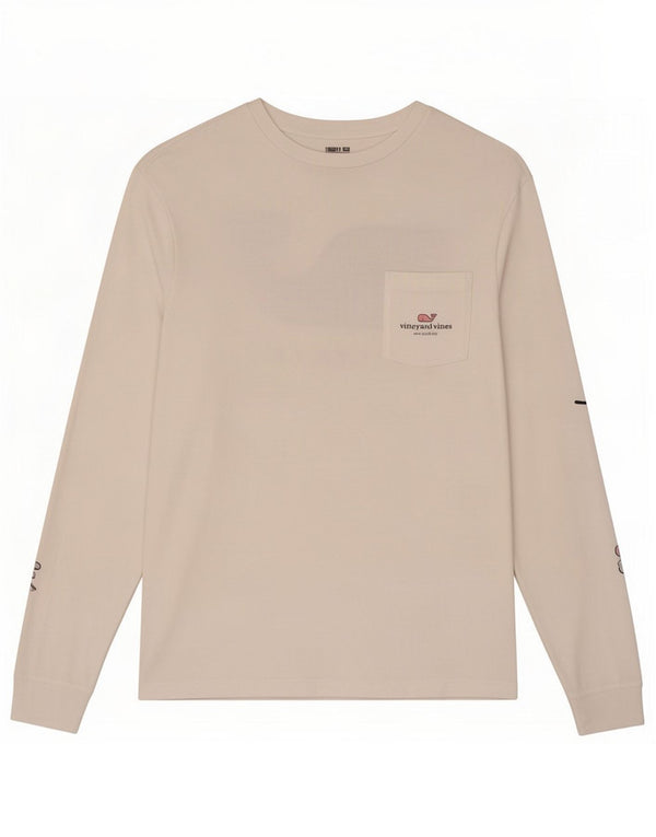 Vineyard Vines Muška grafička majica dugih rukava XS bijeli pamuk