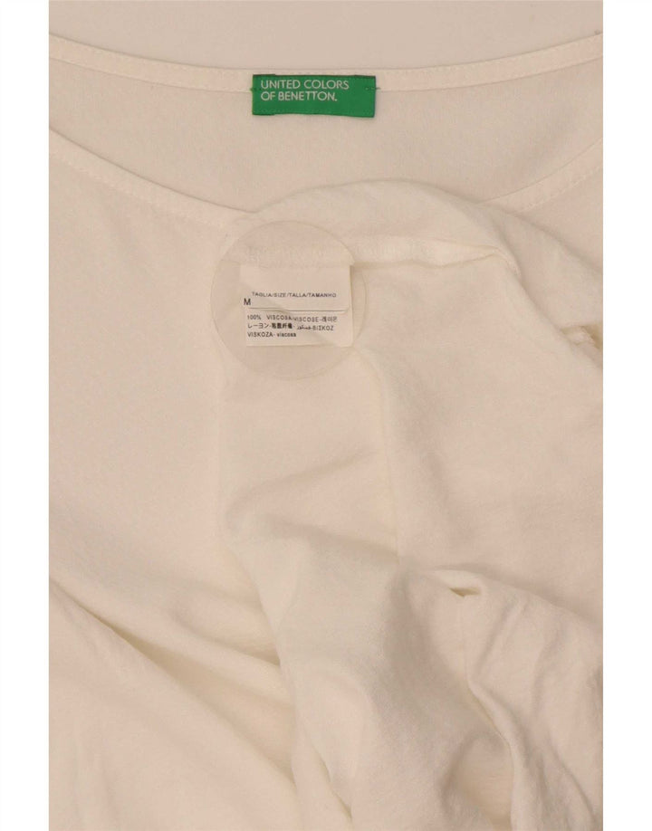 Benetton ženski gornji dio bluze 3/4 rukava UK 14 srednje bijele viskoze