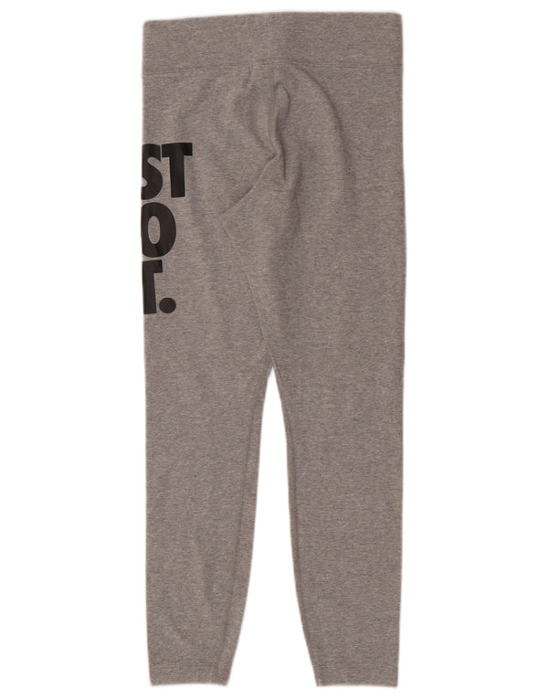 Nike Ženske Graphic Leggings UK 8 Small Grey Flected Cotton